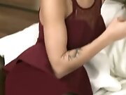 French girl's getting fucked by two guys in sandwich