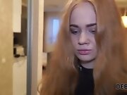 DEBT4k. Lovely chick Rose Wild buys a huge TV but can’t...