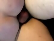 Lovely redhead with curly hair gets two dicks in