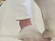 Dirty white ankle socks