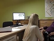 LOAN4K. Naughty babe Nathaly gives her shaved pussy to...