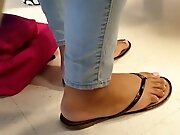 Classmates Candid Ebony Feet in Class
