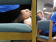 Dirty soles on stunning college girl