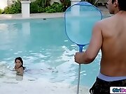 Big tits latina teen 18+ Megan Salinas masturbates shaved...