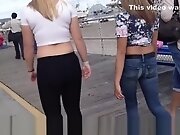 Hot teen 18+ in white top and tight leggings