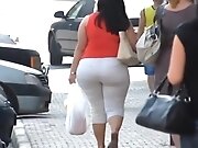BIG BOOTY CURVY LATINA IN WHITE PANTS