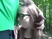 German couple fucks in the woods