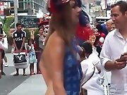 Times Square, Topless And Bottomless Painted Nudes I
