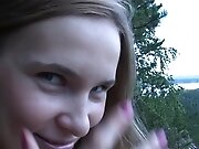 Ester in amateur nude gal rides dick in this forest porn...