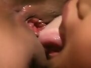 Three Gorgeous Asian Lesbians Play With A Large Strap-On