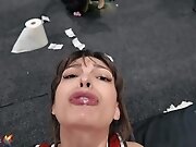Cheerleading party turns into lesbian strapon session!