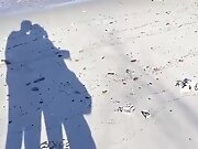 Brazillian couple having fun on the beach 2