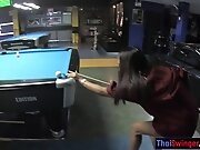 Perfect ass Thai bargirl has a massage blowjob for her...