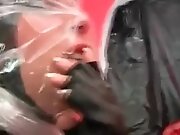 Kinky femdom fun with nylon masks and a strapon