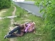 crazy busty milf used hard by stranger outdoor
