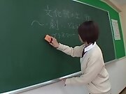 Horny Japanese college girl loves hardcore sex in the...