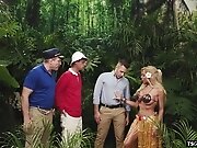 Tgirl hula babe Brittney Kade welcomes guys on trans island