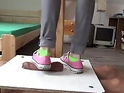 No mercy sneakers cockcrushing. Jump stomp trample full...