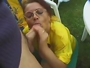 BBW busty granny gives a great blowjob