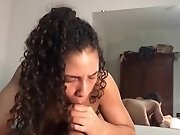 Sucking Hard Thick Cock Till It Cums In Front Of Mirror...