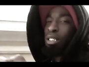 Black chick gets cum on her ass after mmf threesome sex
