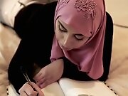 Busty Chick Rides Fat Cock In Hijab