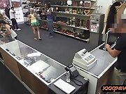 Guy pawns his girlfriends pussy for money at the pawn shop