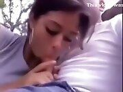 girlfriend blowing and swallowing in the park