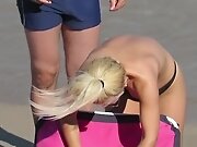 Close-up Gorgeous Topless Beach teen 18+
