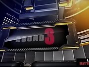 Wrestling lesbian facesits inked ebony after battling