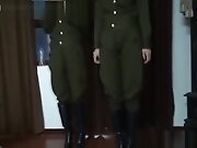 CHINESE FOOTJOB ARMY SUIT