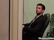 Gay office hunk drilled until they cum