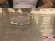 Appealing czech student 18+ in Basic instinct style