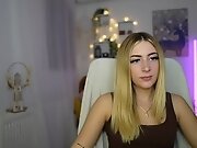 Busty petite teen 18+ blonde webcam solo show