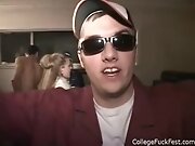 Busty college whore takes cumshot