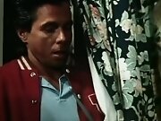 80's porn gal has wild sex with a sexy intruder