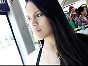 Home cute girl in the bus