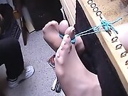 erogenous soles bound and tickled in white nylons