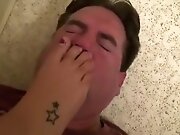Armpit and foot licker gets stood on